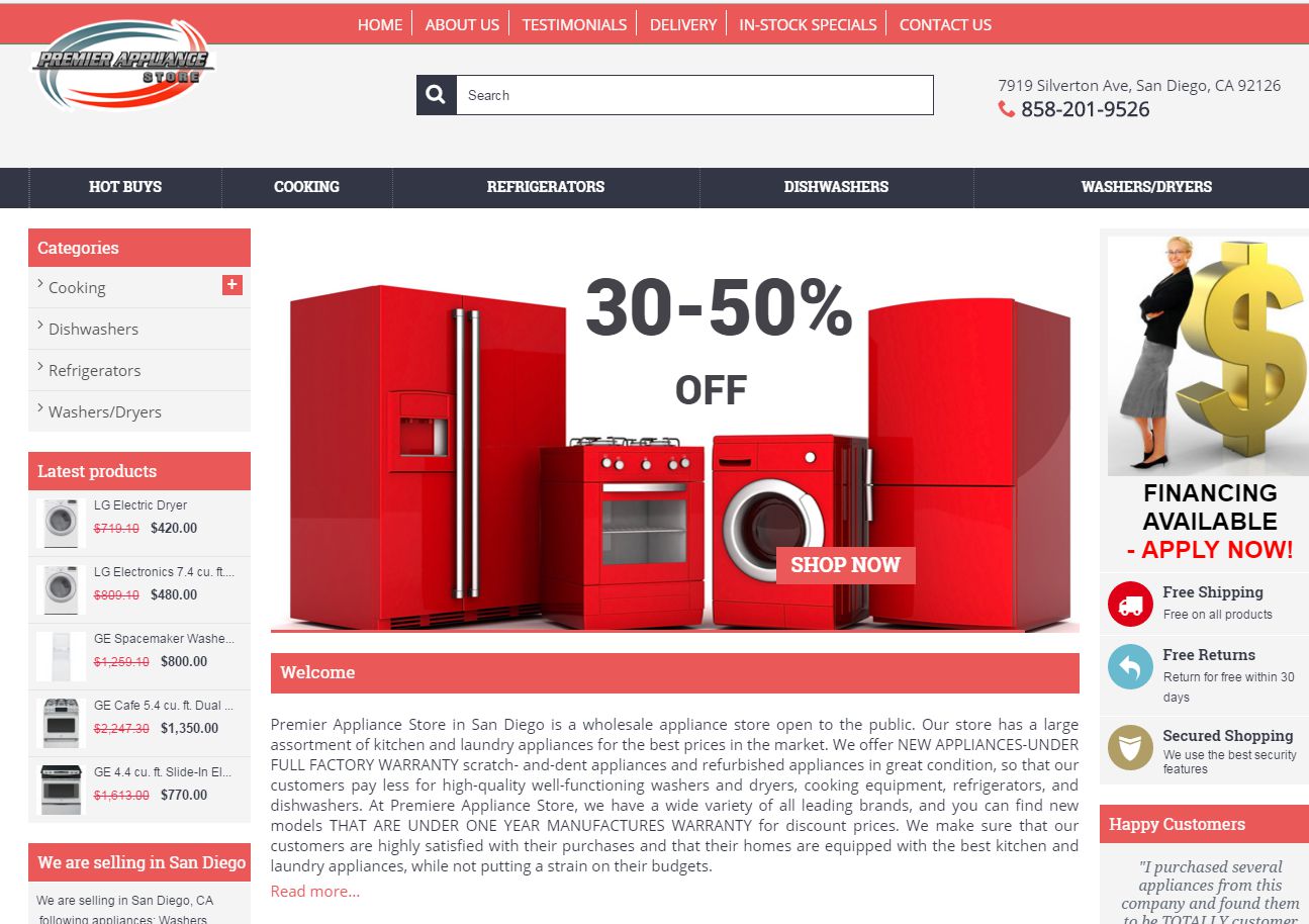 Premier home appliances deals website